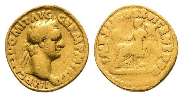 Domitian (81-96). AV Quinarius (15mm, 3.62g).