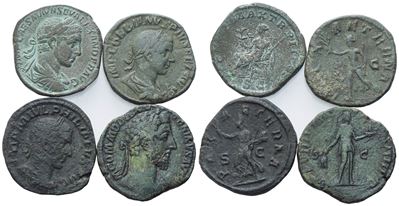 Lot Of 4 Æ Sestertii To Be Catalogued. Lot Sold As Is, No Returns.