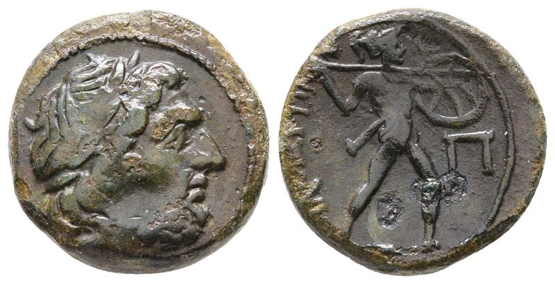 Sicily, Messana, The Mamertinoi, C. 211-208 Bc. Æ Pentonkion (18 MM, 4.64 G).