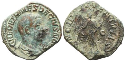 Herennius Etruscus Caesar (249–251), Sestertius, Roma, 250–251 — bronzo (Æ)