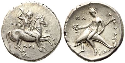 Calabria, Tarentum (C. 332-302 Bc), Nomos; Ar (8,16 G; 21,5 MM)