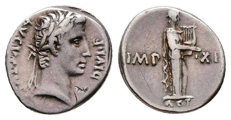 Augustus (27 Bc-ad 14). Ar Denarius (17mm, 3.75g).