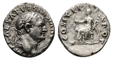 Vespasian (69-79). Ar Denarius (17mm, 2.85g).