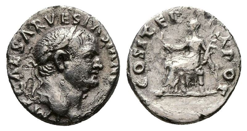 Vespasian (69-79). Ar Denarius (17mm, 2.85g).