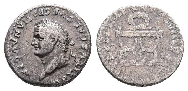 Titus (79-81). AR Denarius (18mm, 2.61g).  - Auction Greek, Roman, Byzantine Coins - Bertolami Fine Art - Prague