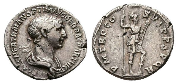 Trajan (98-117). AR Denarius (17mm, 2.83g).