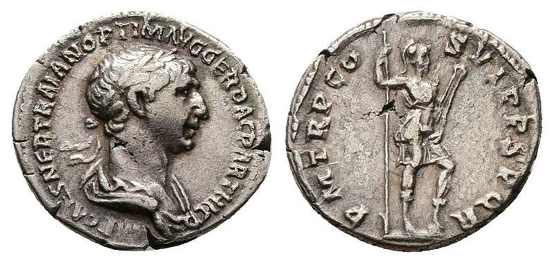 Trajan (98-117). Ar Denarius (17mm, 2.83g).