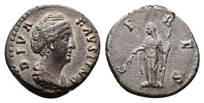 Diva Faustina Senior (died 140/1). Ar Denarius (16mm, 2.83g).
