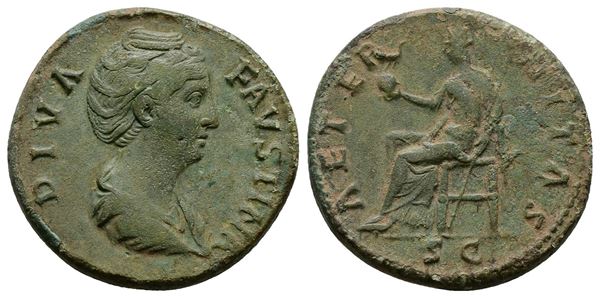 Diva Faustina Senior (died 140/1). Æ Sestertius (33mm, 17.32g).  - Auction Greek, Roman, Byzantine Coins - Bertolami Fine Art - Prague