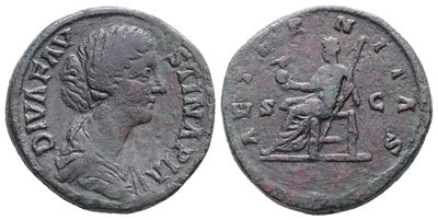 Diva Faustina Junior (died 175/6). Æ Sestertius (32mm, 23.59g).