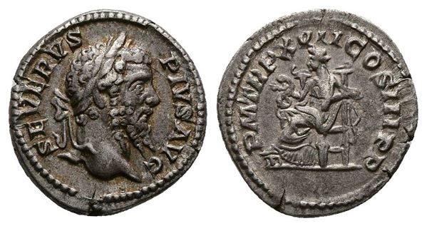 Septimius Severus (193-211). AR Denarius (19mm, 3.67g).  - Auction Greek, Roman, Byzantine Coins - Bertolami Fine Art - Prague