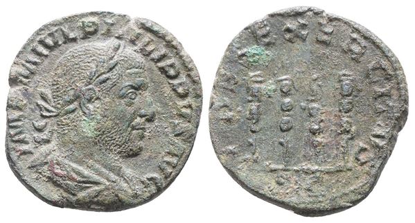 Philip I (244-249). Æ As (27mm, 13.93g).  - Auction Greek, Roman, Byzantine Coins - Bertolami Fine Art - Prague