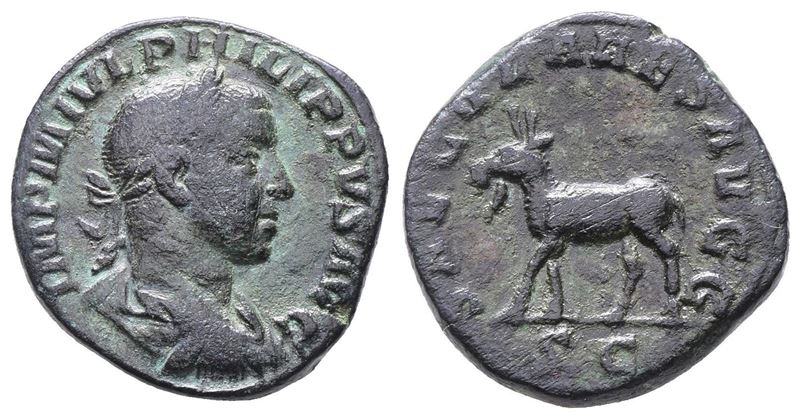 Philip II (caesar, 244-247). Æ Sestertius (28mm, 19.86g).