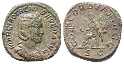 Otacilia Severa (augusta, 244-249). Æ Sestertius (30mm, 18.49g).