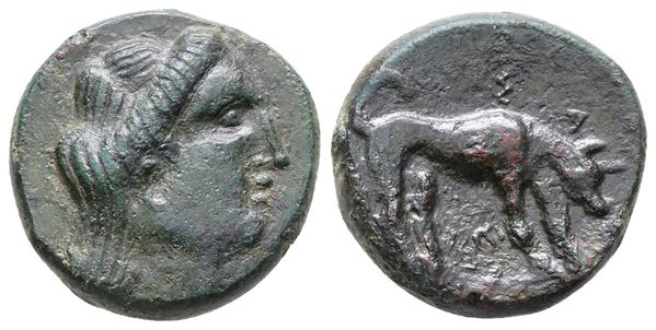 Sicily, Segesta, c. 390-380 BC. Æ Tetras (18 mm, 5.29 g).