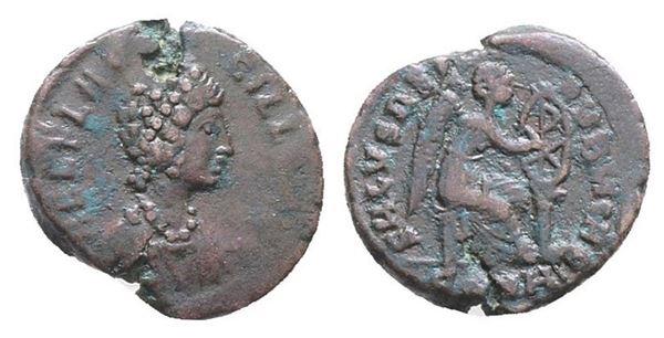 Aelia Flaccilla (379-386/8). Æ (18mm, 1.48g).  - Auction Greek, Roman, Byzantine Coins - Bertolami Fine Art - Prague