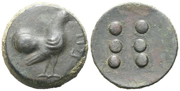 Sicily, Panormos as Ziz, c. 415-405 BC. Æ Hemilitron or Hexonkion (24 mm, 12.49 g).