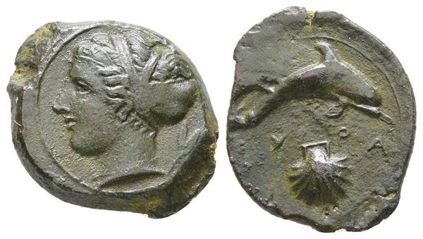 Sicily, Syracuse, c. 415-405 BC. Æ Hemilitron (19 mm, 4.03 g).