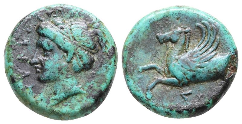 Sicily, Syracuse, 344-334 Bc. Æ Hemilitron (17 MM, 4.63 G).