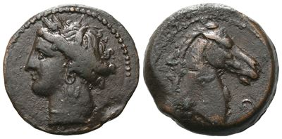 Carthaginian Domain, Sardinia, C. 264-241 Bc. Æ (19 MM, 5.52 G).