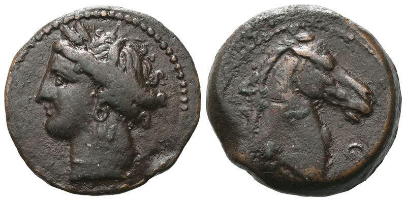 Carthaginian Domain, Sardinia, C. 264-241 Bc. Æ (19 MM, 5.52 G).