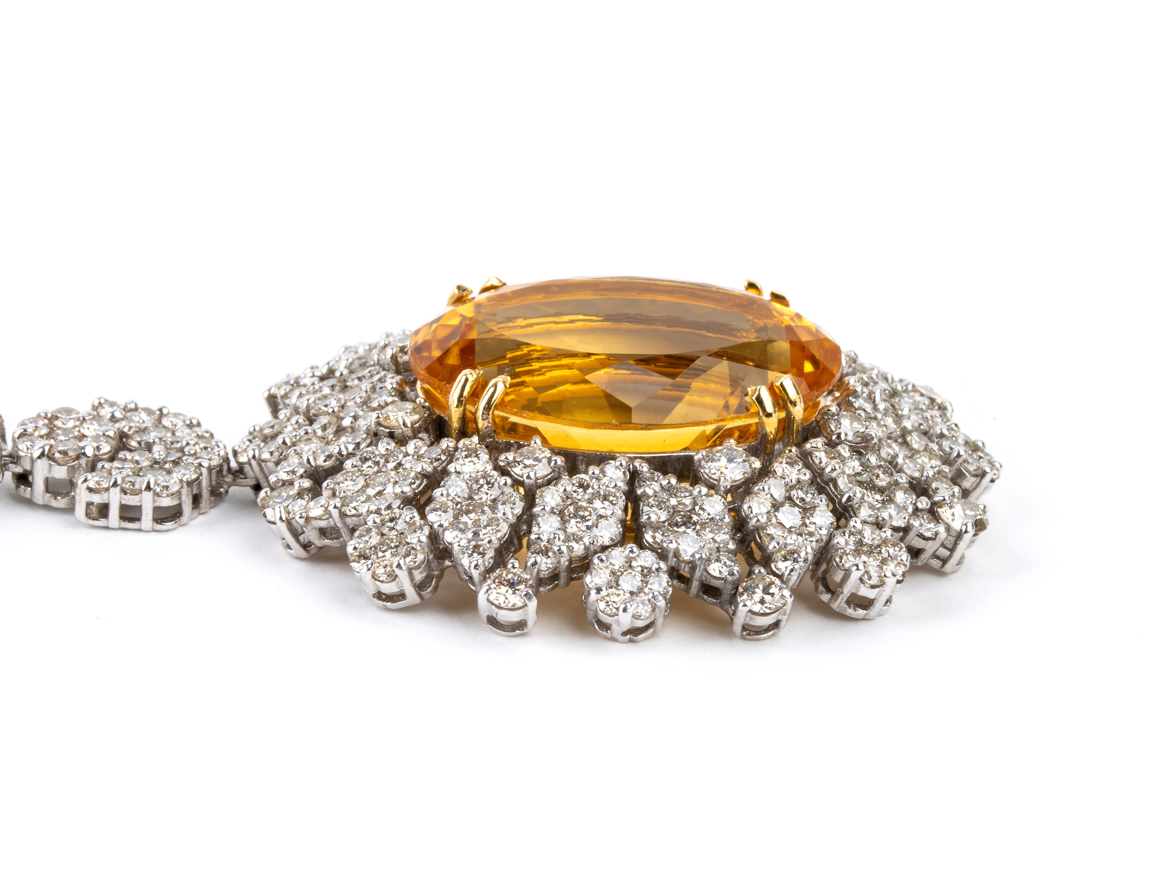 Girocollo in oro con quarzo citrino e diamanti