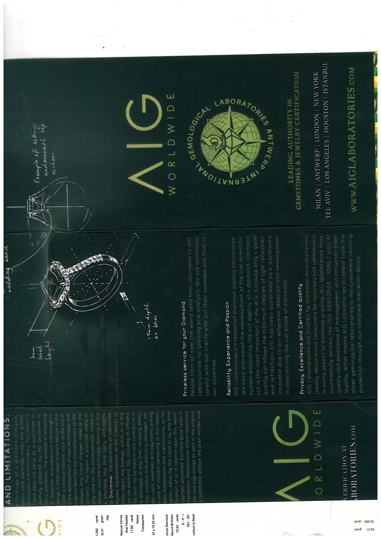 Girocollo in oro con quarzo citrino e diamanti