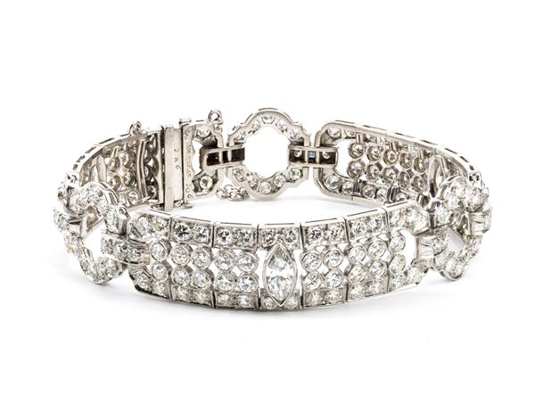 Art Déco platinum diamond bracelet