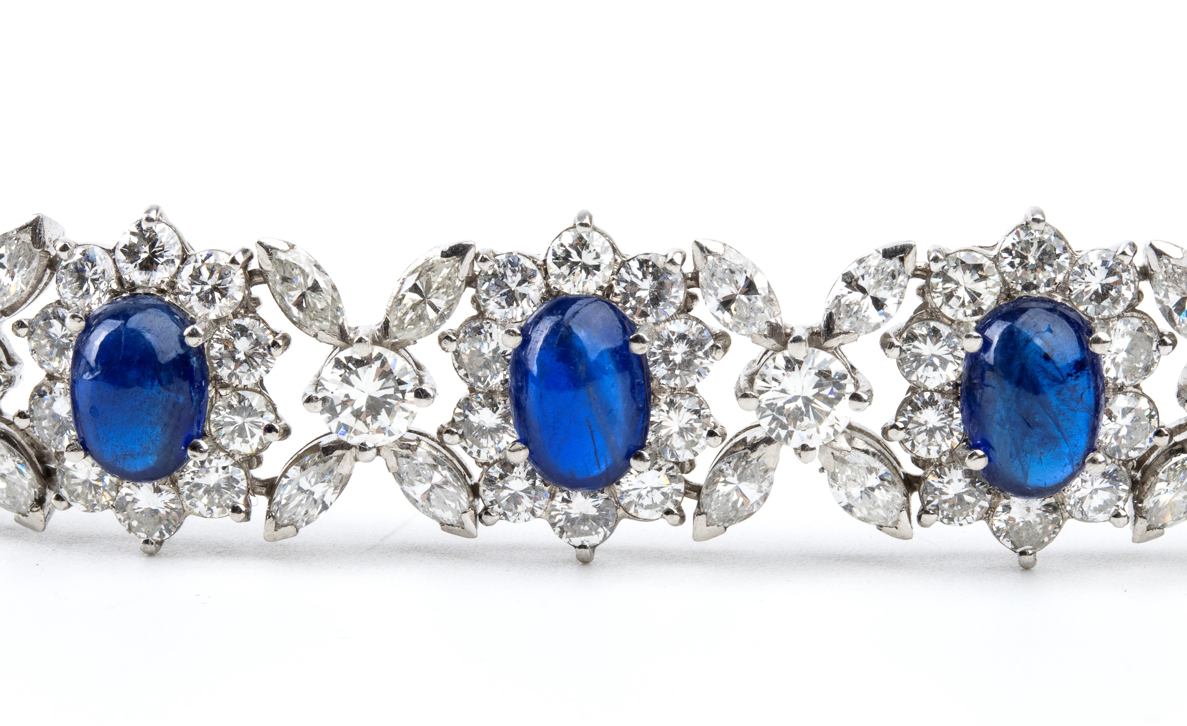 Bracciale in platino diamanti e zaffiri