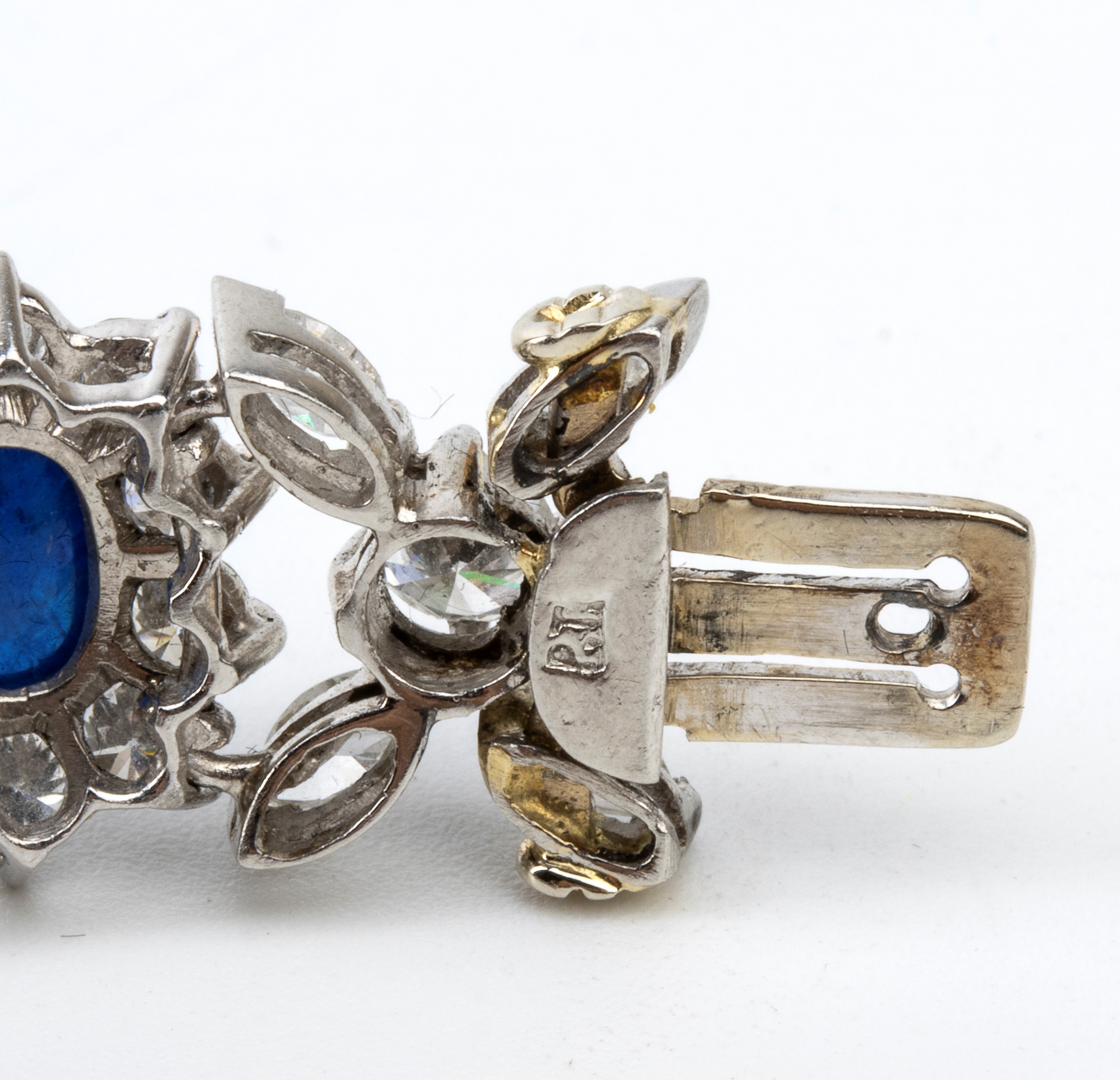 Bracciale in platino diamanti e zaffiri