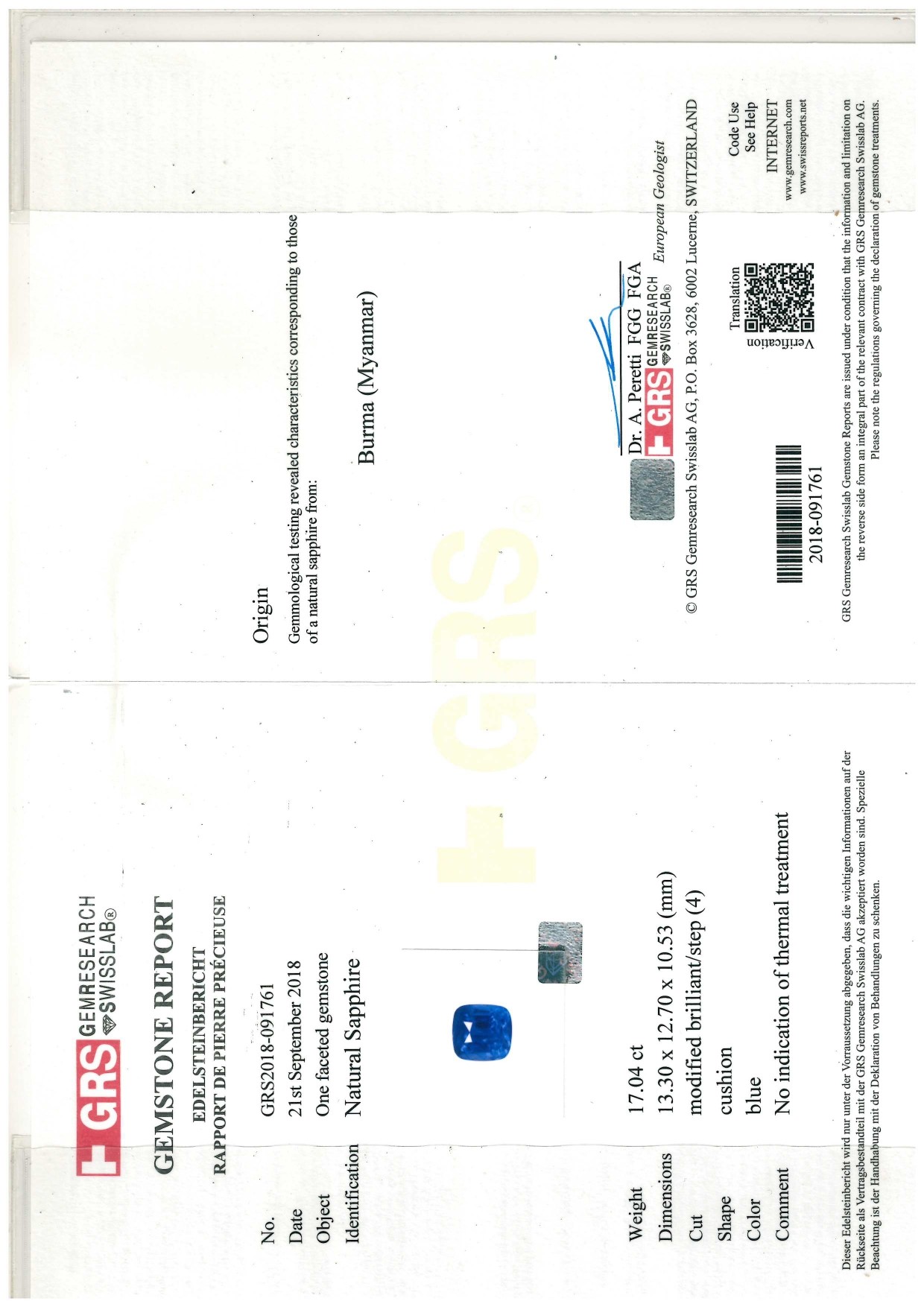 Anello in oro con zaffiro Burma (non trattato), rubini e diamanti