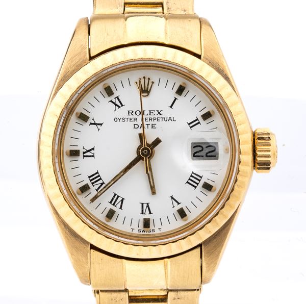 ROLEX - Oyster Perpetual Lady Date: gold wristwatch