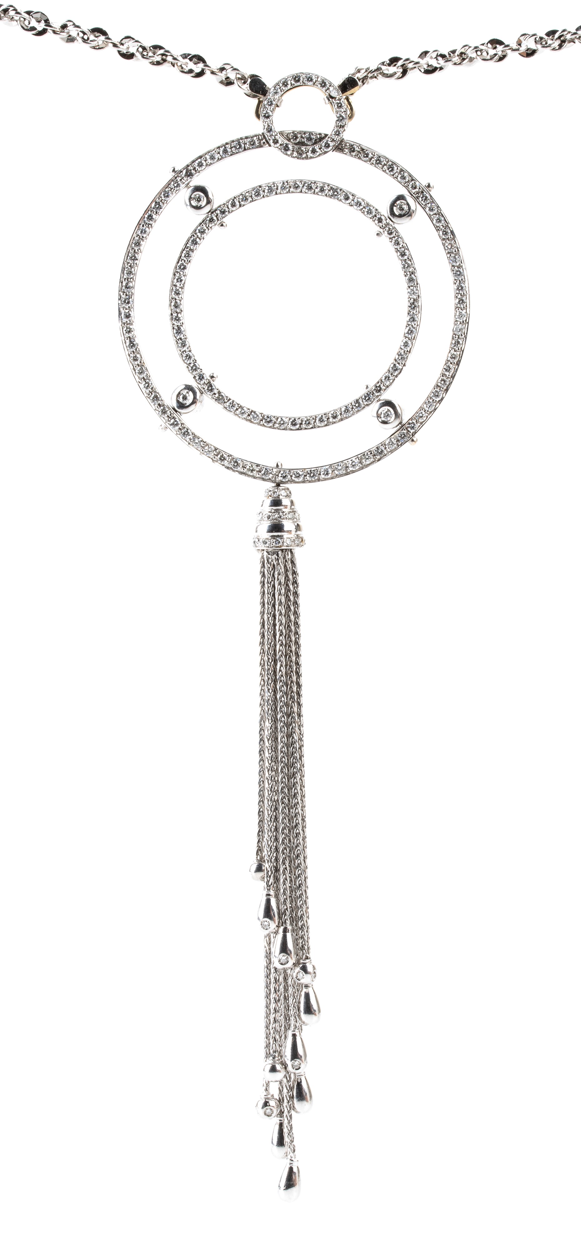 Collana con pendente in oro bianco e diamanti