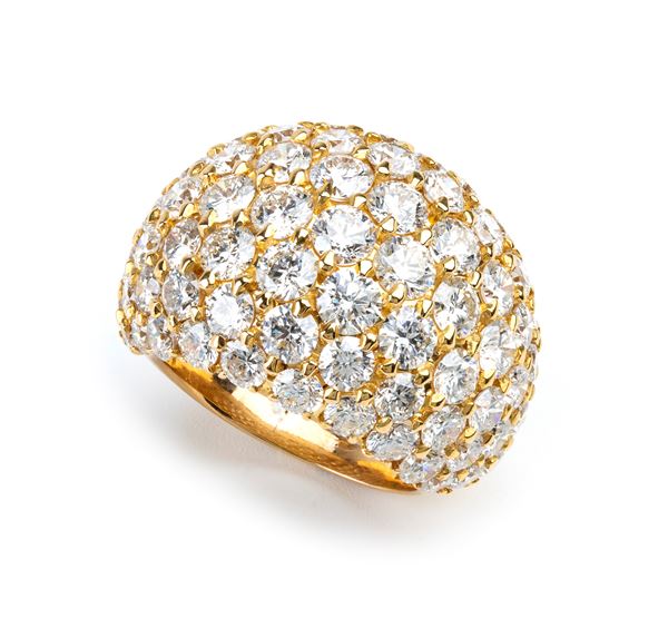 Diamond gold wide band ring 