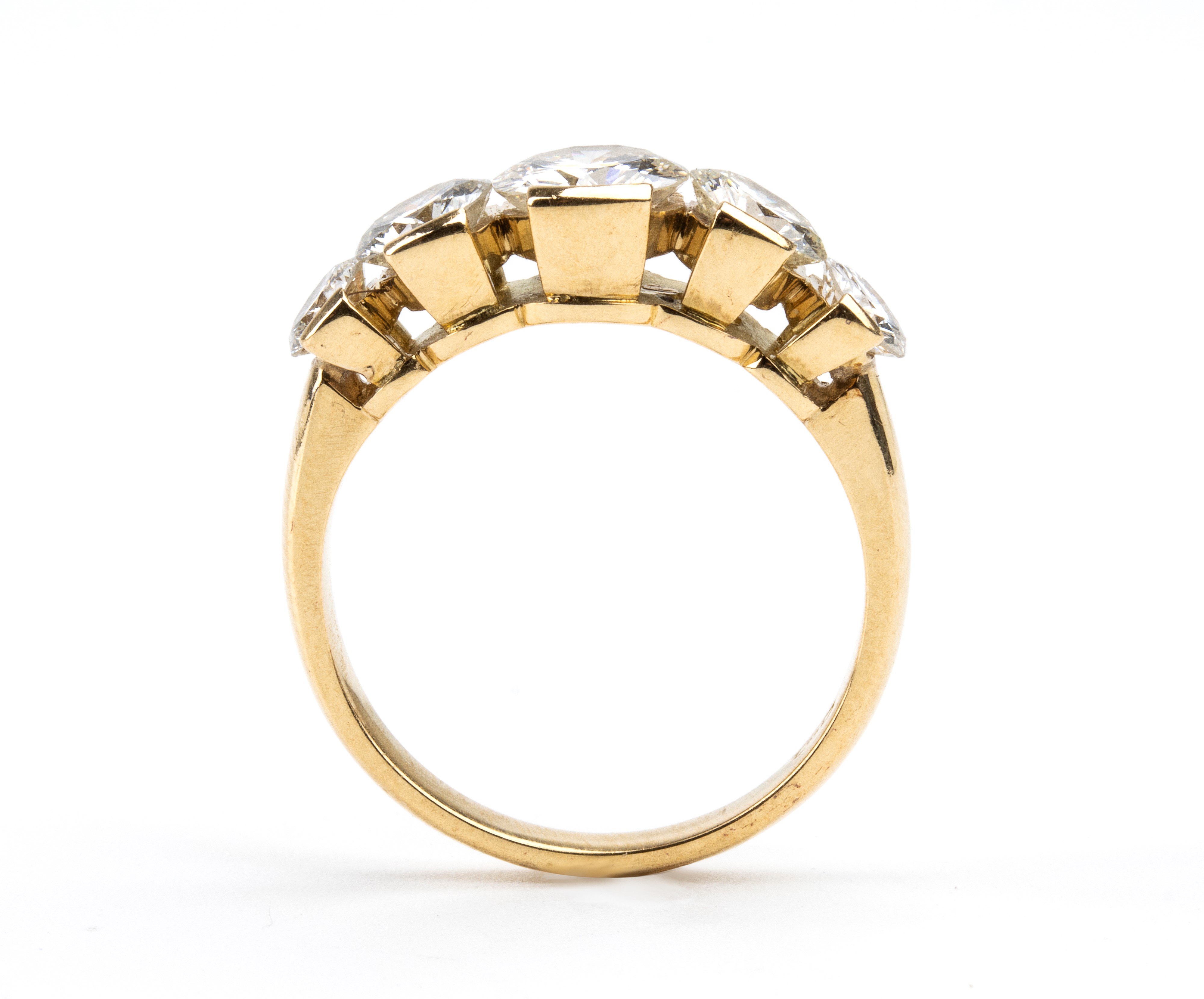 Anello veretta in oro e diamanti