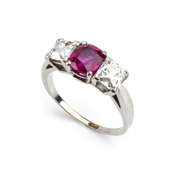 Ruby diamond gold ring   