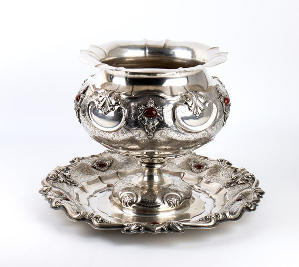 TORCHIANA &amp; LODA - Silver centerpiece with carnelian