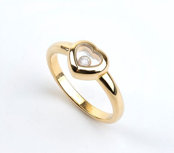 CHOPARD - Happy Diamond collection: diamond gold ring 