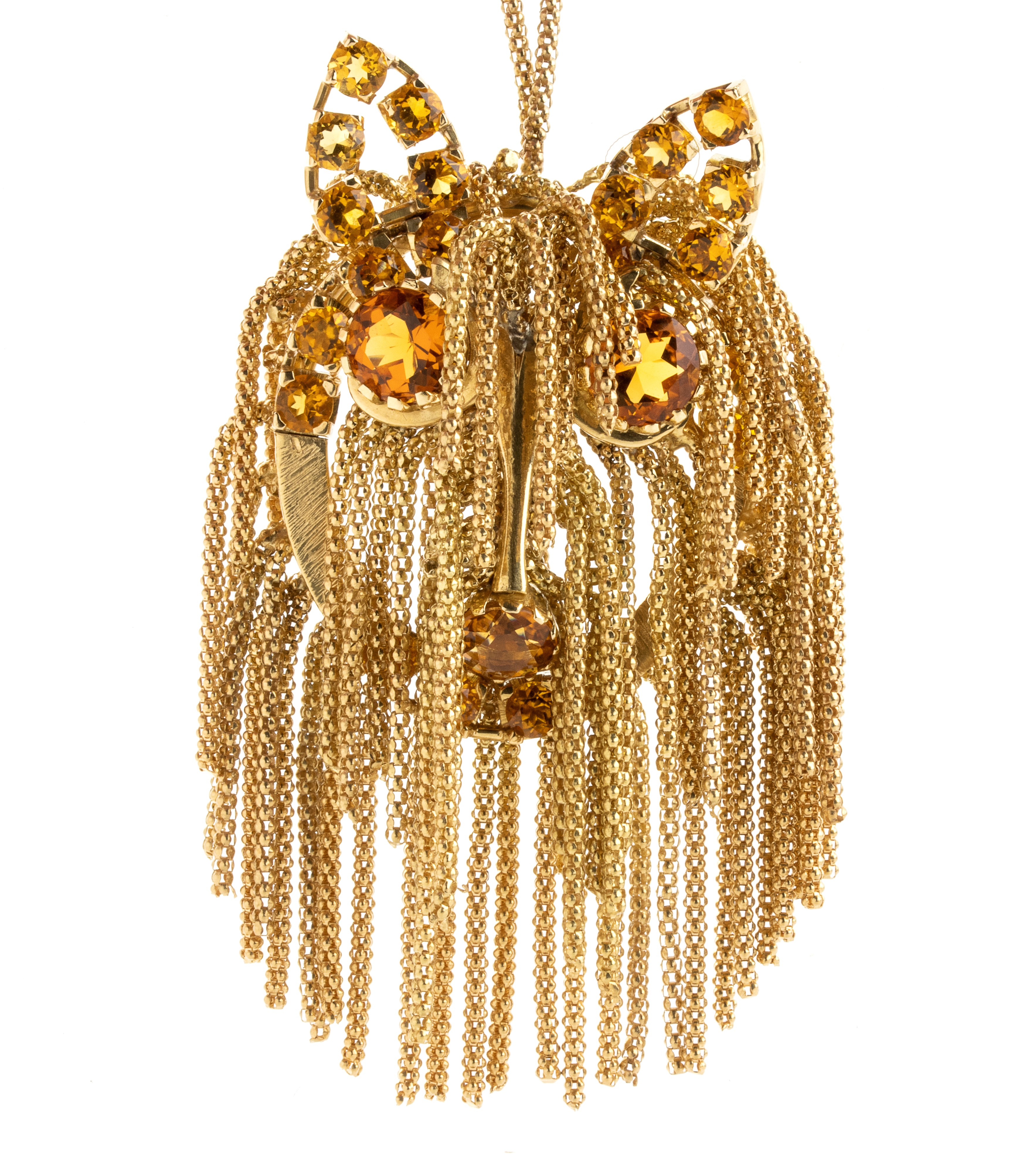 Girocollo con pendente in oro, argento e quarzi