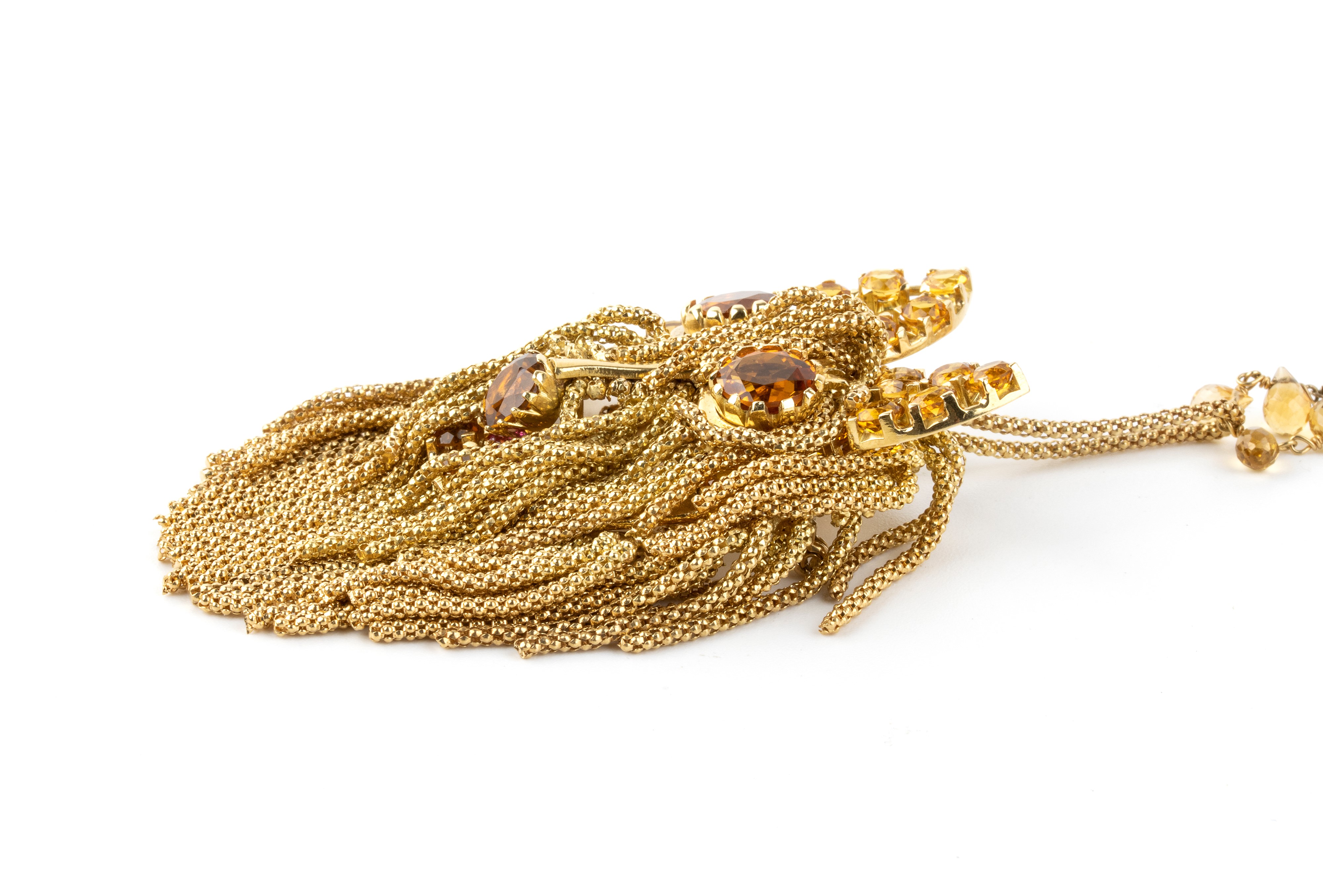 Girocollo con pendente in oro, argento e quarzi