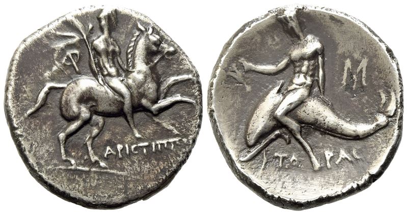 Calabria, Tarentum (C. 240-228 Bc), Nomos; Ar (6,15 G; 20,9 MM)