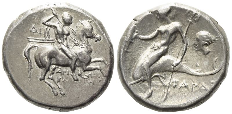 Calabria, Tarentum (C. 272-240 Bc), Nomos; Ar (6,35 G; 19 MM)