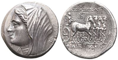 Sicily, Syracuse. Philistis, Wife Of Hieron II (275-215 Bc). Ar 16 Litrai - Tetradrachm (27 MM, 1...
