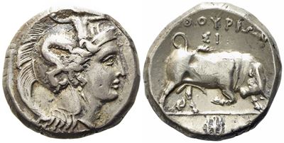 Lucania, Thourioi (C. 350-300 Bc), Distater; Ar (15,85 G; 24 MM)