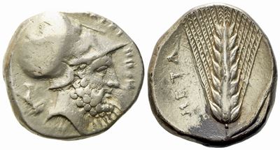 Lucania, Metapontion (C. 340-330 Bc), Nomos; Ar (7,85 G; 20,5 MM)