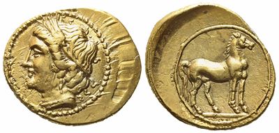 Bruttium, Punic Occupation, Quarter Shekel, C.220-210 Bc; Av (1,85 G; 16,6 MM; 10 H)