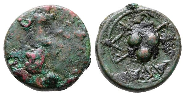 Islands of Sicily, Lipara, c. 420-400 BC. Æ Tetras or Trionkion (14mm, 2.17g).  - Auction Greek, Roman and Byzantine Coins	 - Bertolami Fine Art - Prague