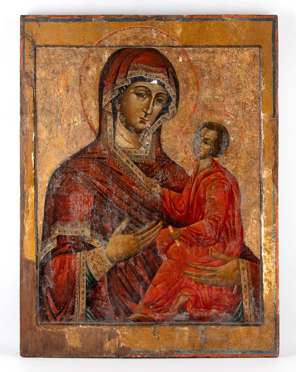 Large orthodox icon depicting Mother of God Odigitria of Smolensk