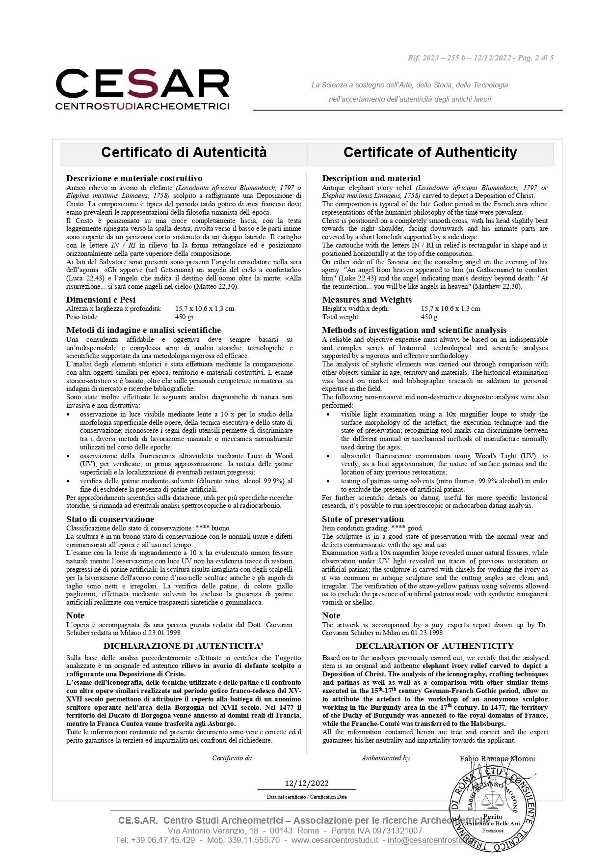 Rilievo in avorio raffigurante la Crocifissione di Cristo