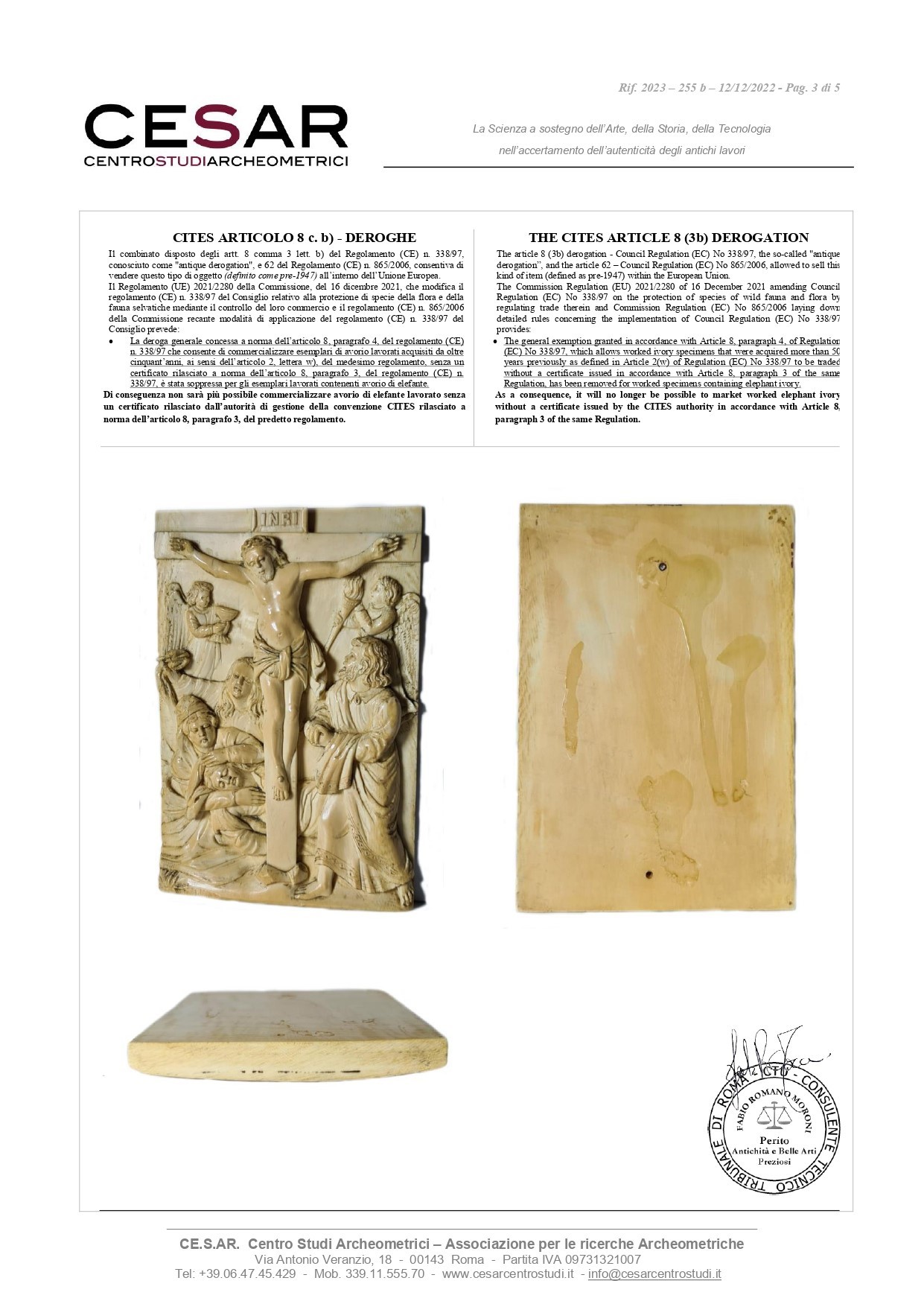 Rilievo in avorio raffigurante la Crocifissione di Cristo